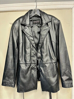Wilson's Leather Blazer Jacket in Black Size Large